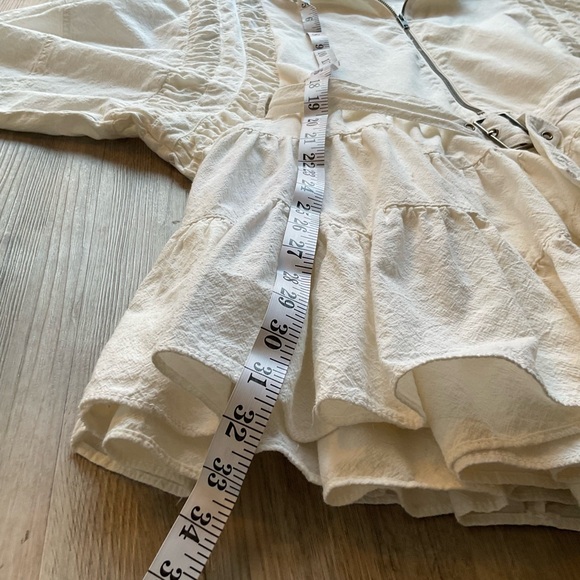 Free People Hampton Belted Ivory Mini Dress Size Medium - Picture 11 of 16